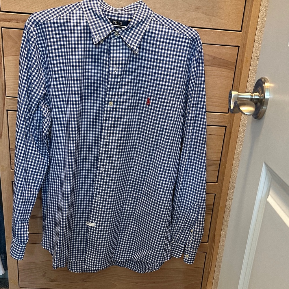 Polo by Ralph Lauren Men's Blue Gingham Shirt